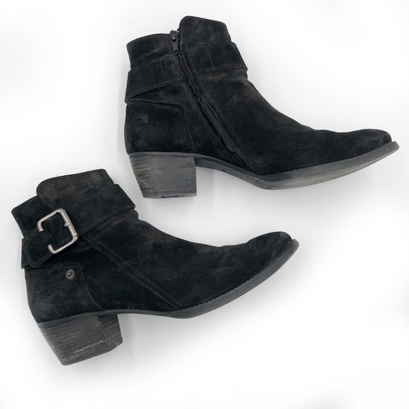 Paul Green Shoes - Paul Green Jano Moto Bootie Suede Ankle Buckle